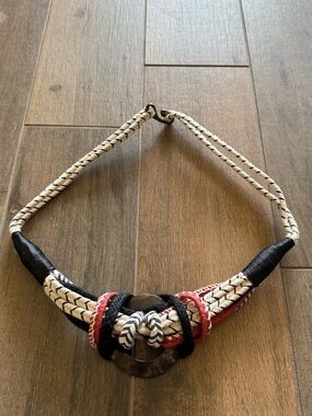 Zara Rope Belt with Black, White and Red Accents